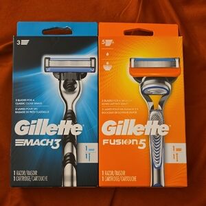 Gillette Mach3 and Fusion5 Razor Set - Silver and Orange